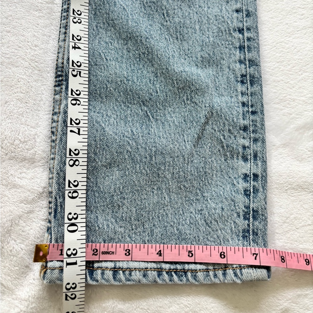 ZARA High Rise Full Length Straight Leg Blue Jeans--6 - Picture 16 of 16